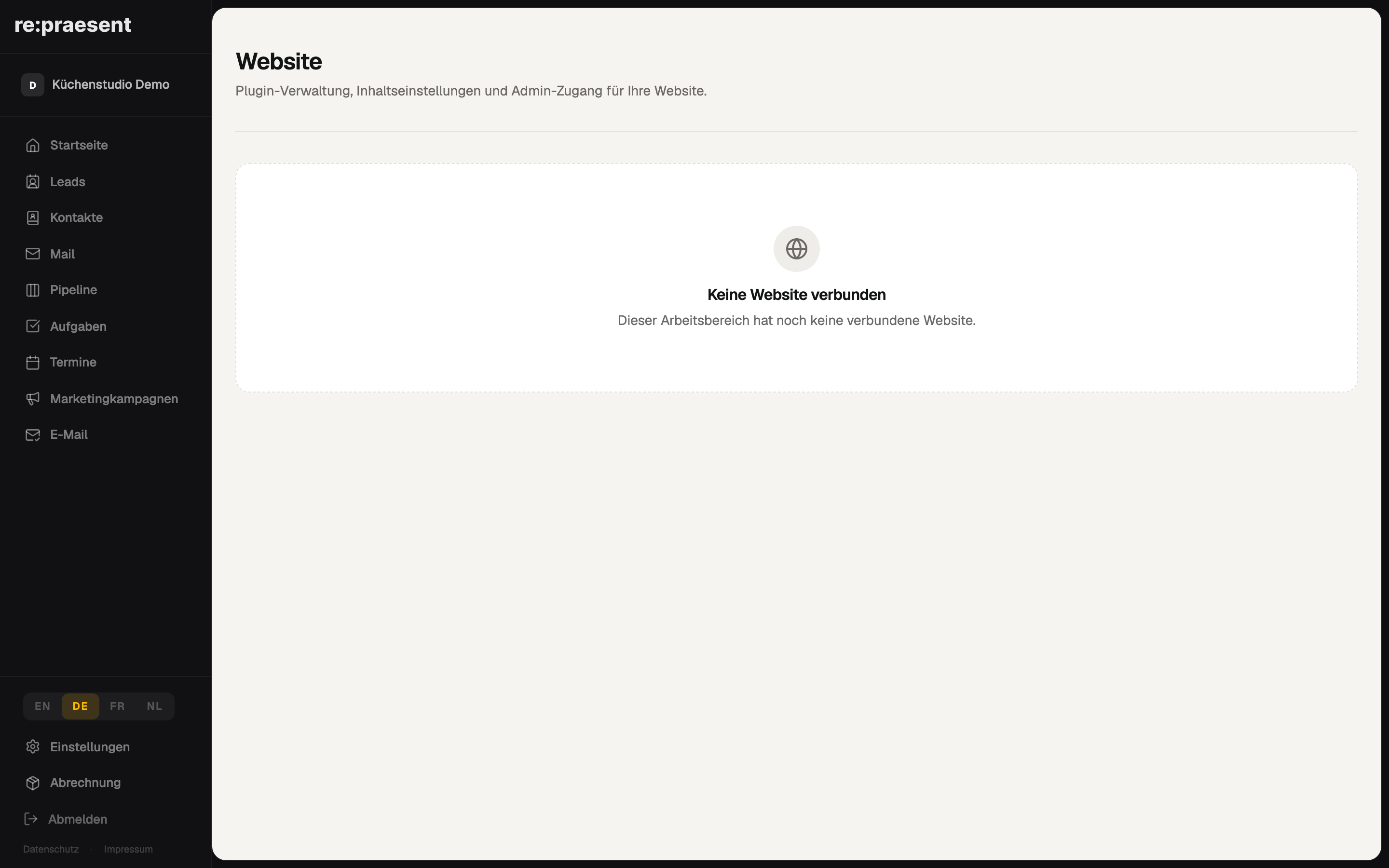 Website — WordPress-Login und Plugin-Verwaltung