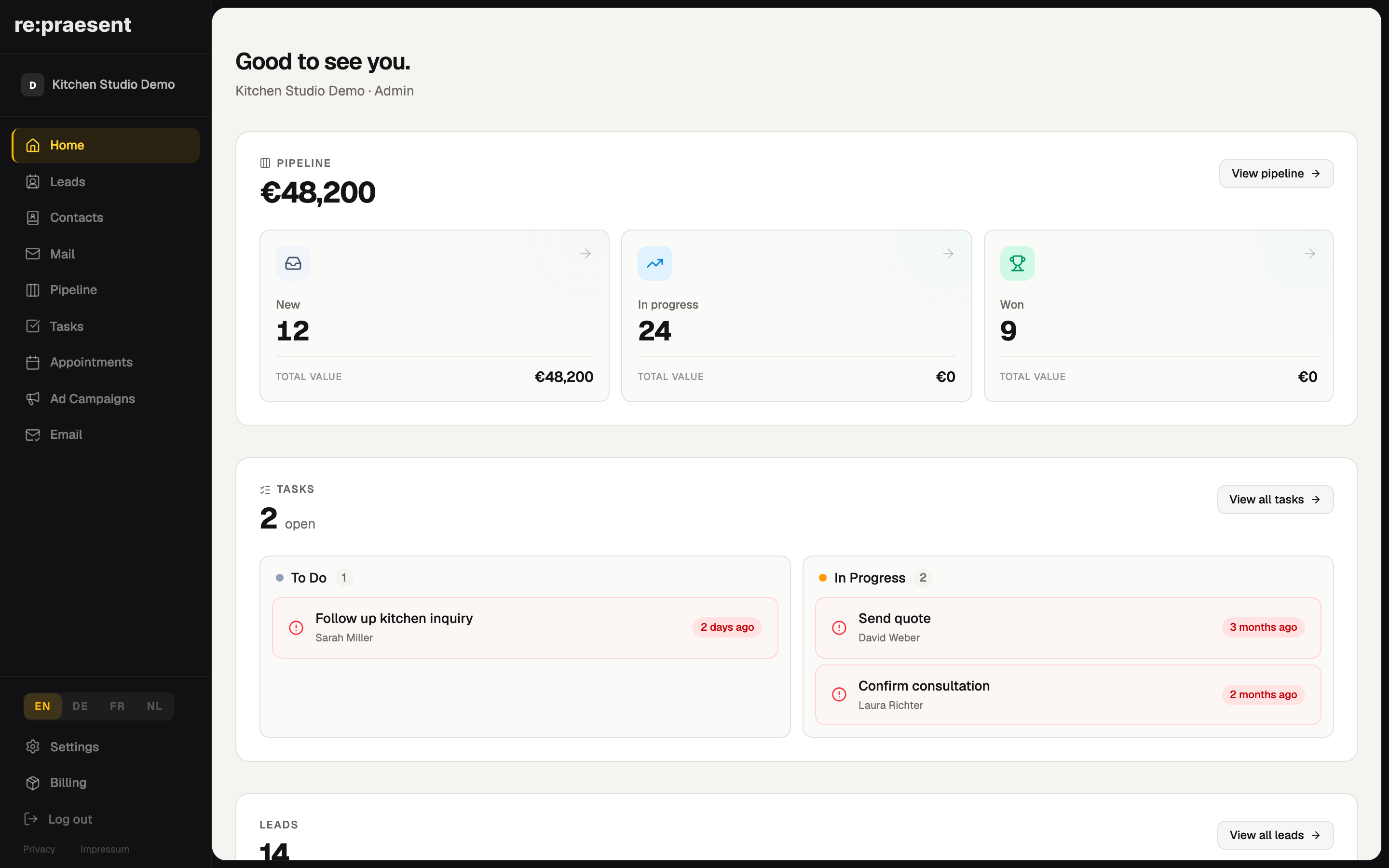 Dashboard — traffic widget