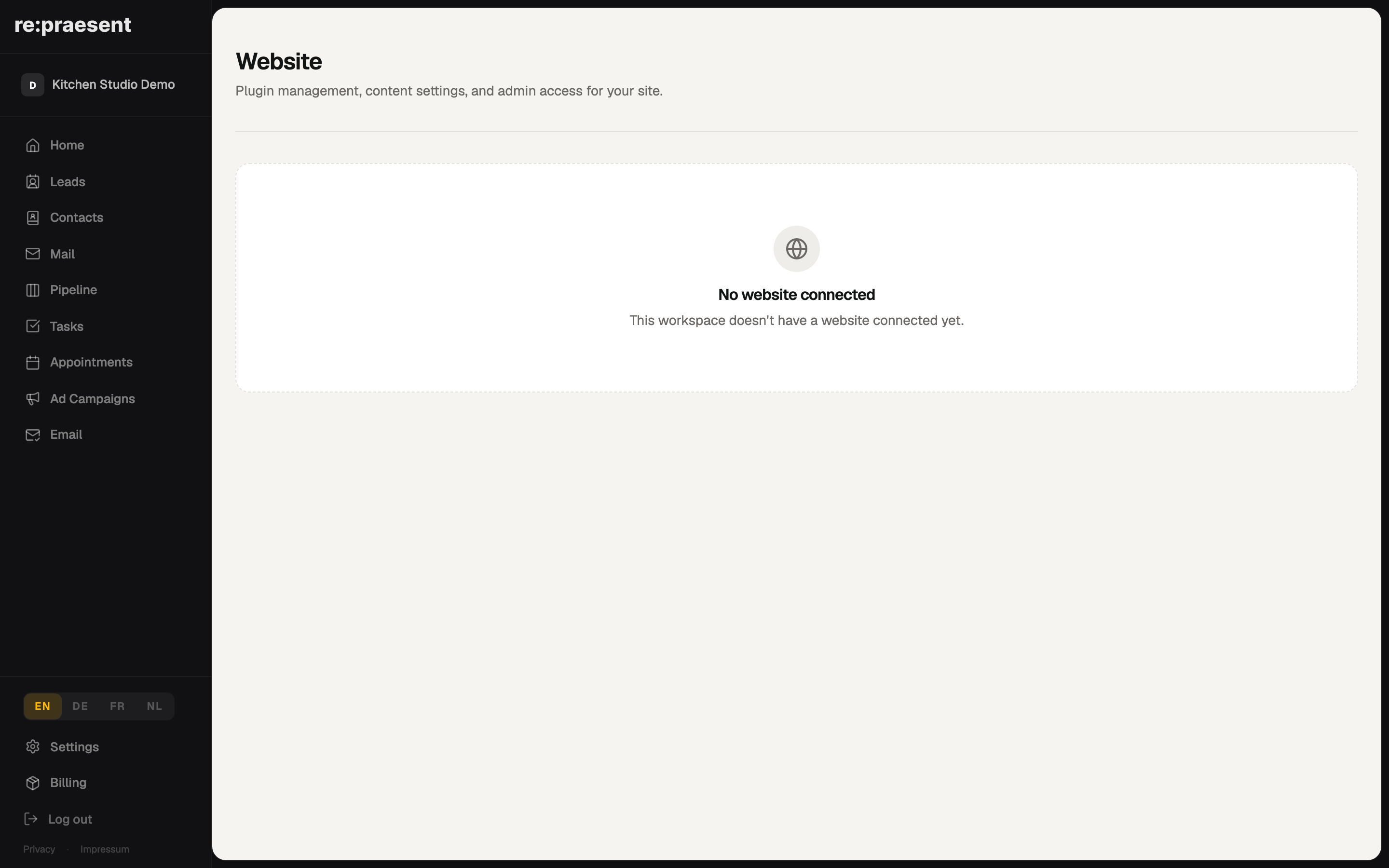Website — WordPress login and plugin management