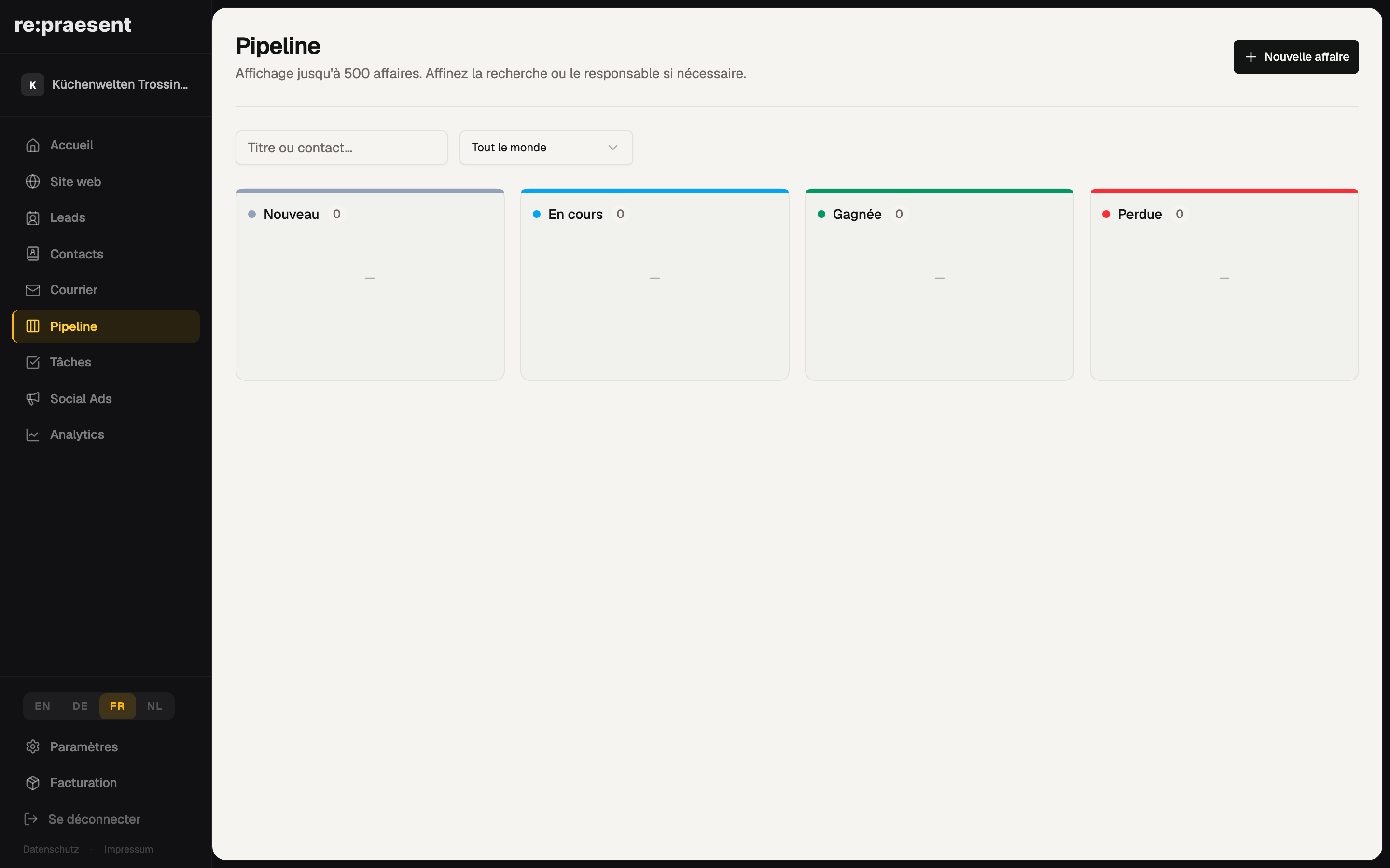 CRM — pipeline et opportunités