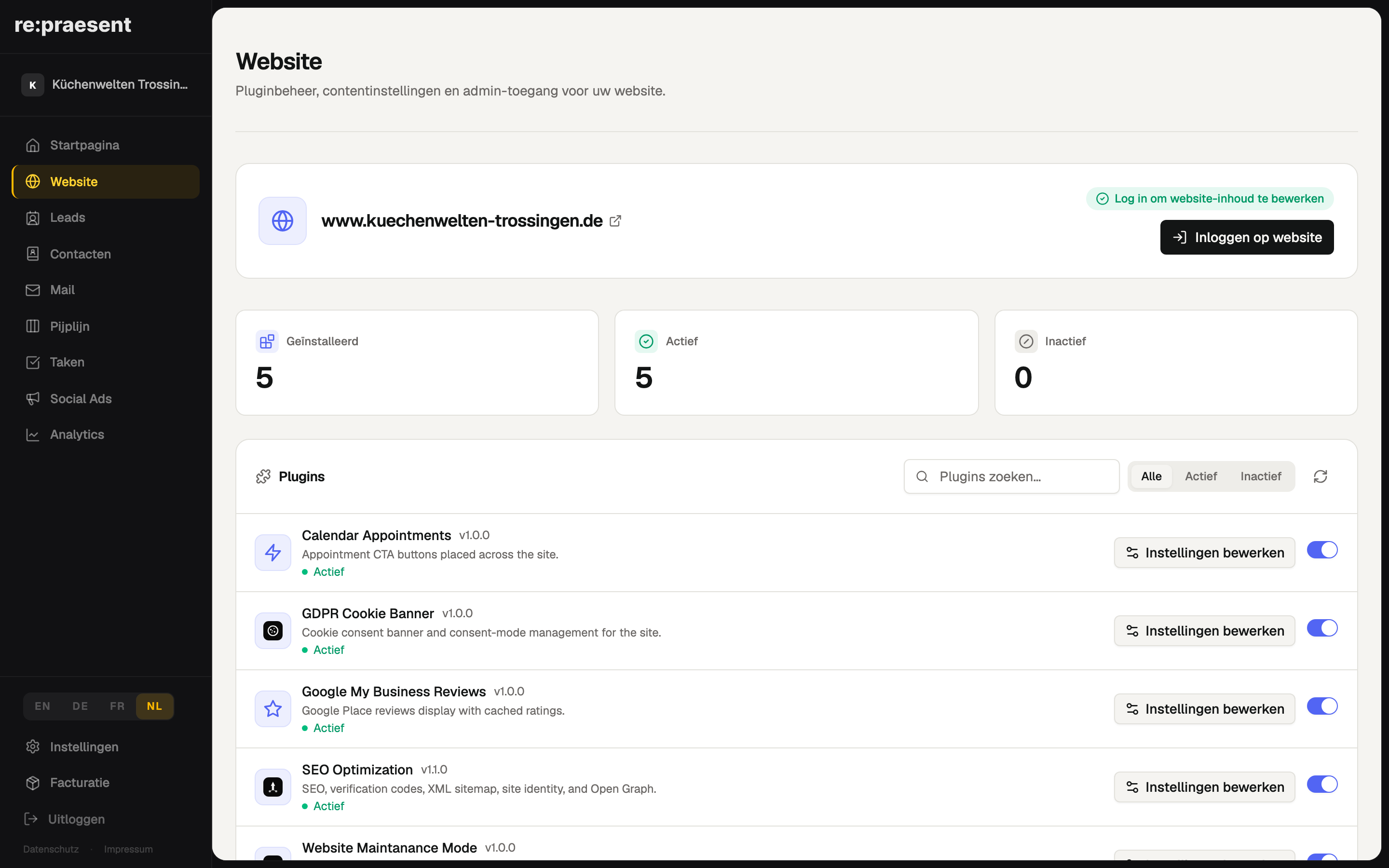 Website — WordPress en plugins